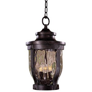 Minka Lavery Vintage Outdoor Hanging Light Fixture Corona Bronze Damp Rated 17 1/2" Clear Hammered Glass for Post Exterior Barn - 1 of 3