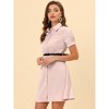 INSPIRE CHIC Women's Point Collar Short Sleeve Dresses - 3 of 4