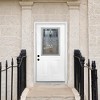Lirago Decorative Glass Fiberglass Front Doors 36  inch  x 80  inch  with Vinyl Frame Brickmould Right Hand Inswing 2 Panel Design - 3 of 4
