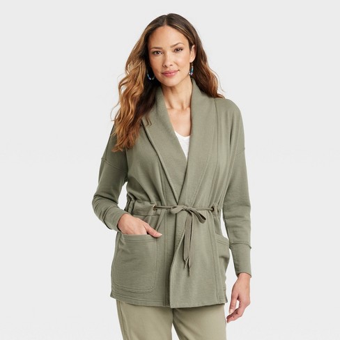 Women's Drape Front Jacket - Knox Rose™ Olive Green L : Target