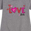Girls' - Barbie - Patterned Love Graphic Short Sleeve Fleece Dress - 2 of 4