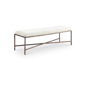 Meridian Furniture,Valley Chenille Fabric Bench - 1 of 4