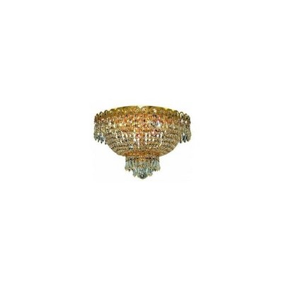 Elegant Lighting Century 4 light Gold Flush Mount Clear Royal Cut Crystal