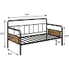 Metal Daybed Frame Size,Heavy Duty Metal Twin Bed Frame,Daybed for Living Room Bedroom Guest Room - 2 of 4
