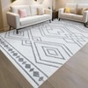 Modern Washable Geometric Area Rug Low Pile Non Slip Floor Carpet Non Shedding Stain Resistant Decorative Mat - 2 of 4