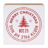 Postal Christmas Stamp Wood 7.5 Inch Decor Set of 4 by Melrose - 2 of 4