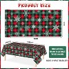 4.5x 100 Ft Roll of Christmas Buffalo Plaid Plastic Tablecloth Decorations with Cutter Box - 2 of 4