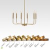 LNC Concise Modern Candle Chandelier,19.7"/26"/31.5", Gold/Black - 2 of 4