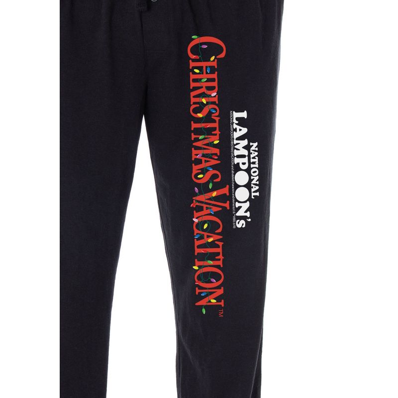 National Lampoon's Christmas Vacation Men's Movie Logo Loungewear Pajama Pants Black, 3 of 4