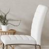 INFURNIC Dining Chairs 2-Pack PU Leather Office and Dining Chairs with High-Density Foam and Sturdy Iron Legs, White, 21.5"*17.2"*35.7" - 2 of 4