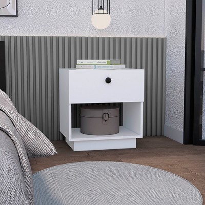 Vynxaria Nightstand Viliigili, One Drawer, White Finish
