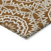 Orange Copper And Beige Floral Medallion Washable Indoor Outdoor Area Rug - 4 of 4