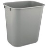 Rubbermaid Deskside Wastebasket, Plastic Trash Can, 3.5 Gallon, Gray, 4 Pack - 2 of 3