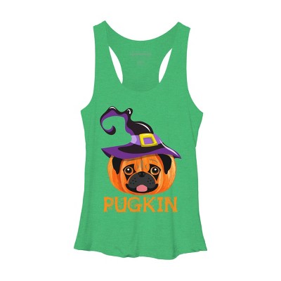 Women's Design By Humans Pugkin Pumpin Halloween By trantanphat95 Racerback Tank Top