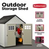 Rubbermaid 7 x 7 Foot Durable Weatherproof Resin Outdoor Storage Shed for Garden Tool and Lawn Machinery Organization, Sandstone - 3 of 4