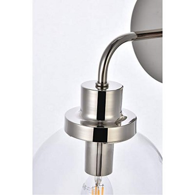 Polished Nickel and Clear Glass Dimmable Bath Sconce