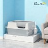 Kumasinova Stainless Steel Cat Litter Box with Scoop,High Sides Odor-Resistant Pet Litter Box for Big Cats,23.6" L x 15.7" W x 11" H,White - 3 of 4