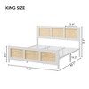 Queen Size Bed Frame with Headboard Bohemian Rattan Platform Bed Frame with Strong Metal Slats Support No Box Spring Needed Noise-Free Design, Black - 2 of 4