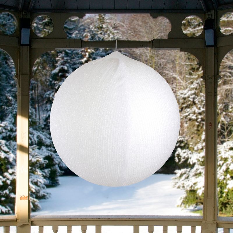 Northlight Inflatable Tinsel Christmas Ball Ornament Outdoor Decoration - 23.5" - White, 2 of 4