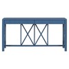 Acacia Veneer Console Table with 4 Drawers, Modern X-Cross Entryway Table with Open Bottom Storage for Living Room, Kitchen, Dining Room, and Hallway - 3 of 4