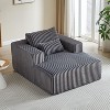 Vynxaria Modern Fluffy Corduroy Sponge Sofa Lounge Chair - Comfy Sleeper Chaise, No Assembly Required, 62.5-Inch for Indoor Living Room/Bedroom - 4 of 4