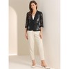 INSPIRE CHIC Women's Bussiness Casual Blazers Floral Lace 3/4 Sleeve Single Button Elegant Blazer Suits - 3 of 4