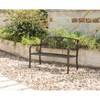 Steel Outdoor Patio Garden Park Seating Bench with Cast Iron Patriotic American Flag and Eagle Backrest, Front Porch Yard Bench Lawn Decor - 3 of 4