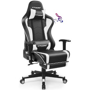GTRACING Gaming Chair with Bluetooth Speakers Music Office Chair with Footrest PU Leather Recliner - 1 of 4