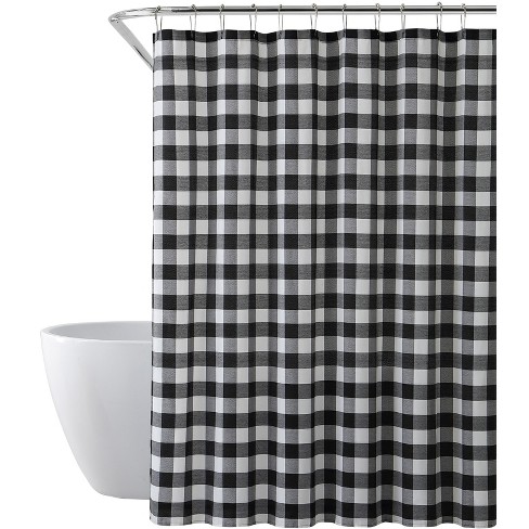 Saro Lifestyle Cotton Blend Buffalo Plaid Shower Curtain : Target