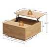 WOWLIVE Lift Top Coffee Table with Hidden Storage,Wooden Square cocktail table for Living Room, Light Brown - 3 of 4