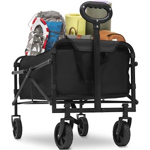 SKONYON Foldable Wagon Cart Collapsible Heavy Duty Cart with Wheels for Outdoor Camping - 1 of 4