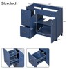 36 inch blue bathroom storage cabinet vanity (excluding sink) - 4 of 4