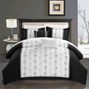 Chic Home Design King 6pc Yohan Comforter & Sham Set Black