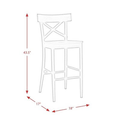 Keaton Natural Wood X-Back Bar Stool