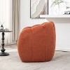 SEYNAR Modern Teddy Upholstered Accent Pumpkin Chair with Openwork Design - 3 of 4