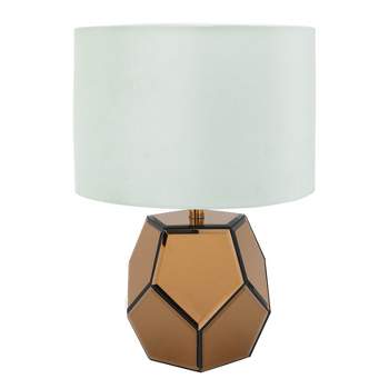 SAGEBROOK HOME 17.25" Mirrored Faceted Table Lamp Gold