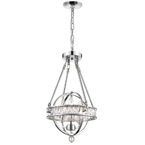 CWI Lighting Arkansas 3 Light Mini Chandelier With Chrome Finish - 1 of 4