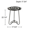 Teal Island Designs Modern Black Round Outdoor Accent Side Table 17 3/4" Wide Black White Tile Mosaic Tabletop Front Porch Patio Home House - 4 of 4