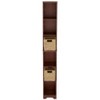 The Lakeside Collection Slim Decorative Shelving Unit or Set of 2 Baskets - Walnut Shelving Unit - 3 of 3