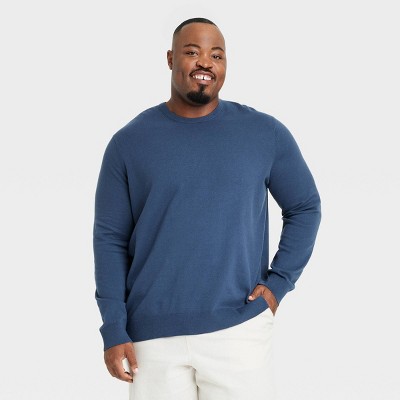 Men's Big & Tall Soft Knit Crewneck Pullover Sweater - Goodfellow & Co™ Cornelian Blue XXLT