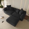 WJShome Modular Sectional Sofa Couch,Corduroy 102" LoveSofa,L Shape Sofa,Convertible Couches with 4 Pillows,Cushion Covers Removable - 2 of 4