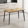 NicBex 47.2"/62.9"Modern Rectangle Dining Table for 4-6 Seaters,Kitchen Table with MDF Tabletop and Metal Legs for Kitchen,Brown/Walnut/Gray - 2 of 4