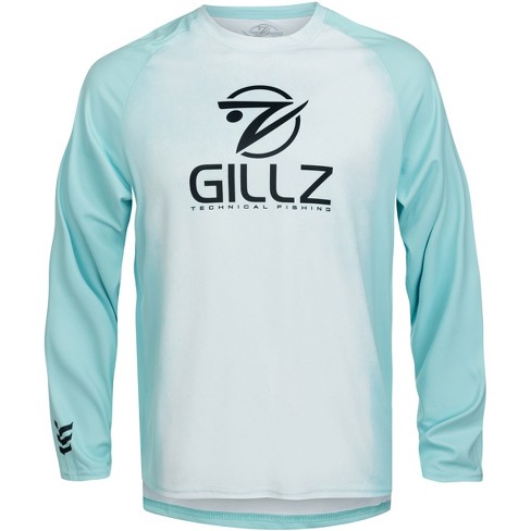 Gillz Fishing Shirt Mens 2XL XXL Blue Long Sleeve Secure Pocket