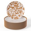 Trendables Plastic Disposable Plate Set  Brown and White Thanksgiving Plate with Pomegranate Design - 3 of 4