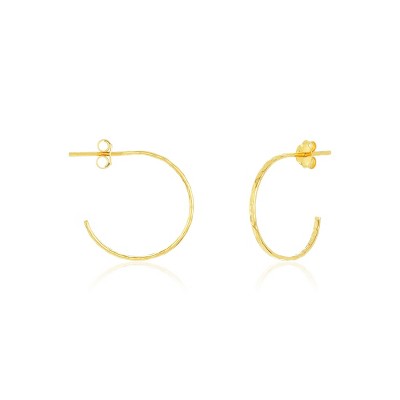 SHINE by Sterling Forever Sterling Silver Mini Hammered Hoops