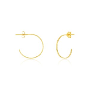 SHINE by Sterling Forever Sterling Silver Mini Hammered Hoops - 1 of 3