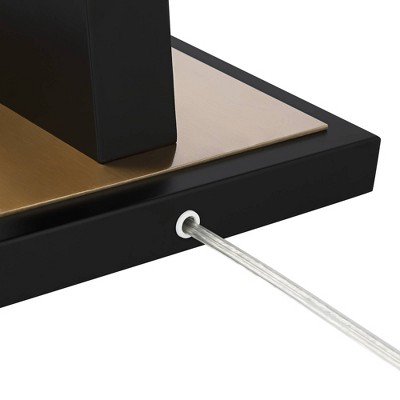 Modern Black and Gold Arc Floor Lamp with Frosted Glass Orbs