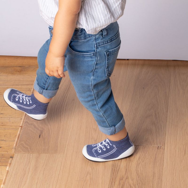 Komuello Toddler First Walk Sock Shoes - Sneaker Denim, 4 of 11