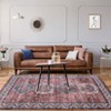 Washable Vintage Oriental Rug Non Slip Low Pile Rug Soft Throw Floor Cover Retro Medallion Foldable Indoor Carpet for Living Room Bedroom Playroom - 3 of 4