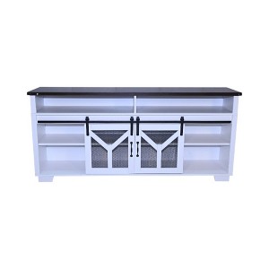 65.3" TV Stand with LED Light Strips,Y-Shaped Decorative Accents, Buffet Table for Living Room or Entryway, Fits TVs up to 75" - 1 of 4